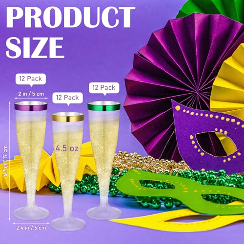 36 Pcs Clear Plastic Champagne Flutes 4.5 oz Disposable P1235
