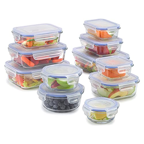 9 Pack Glass Food Storage Containers with Lids Z511771