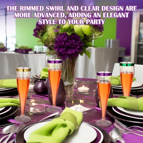 36 Pcs Clear Plastic Champagne Flutes 4.5 oz Disposable P1235