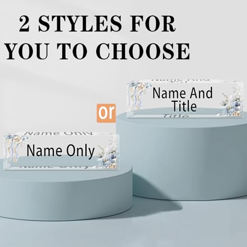 Acrylic Desk Name Plate (Purple Gold Marble) E356