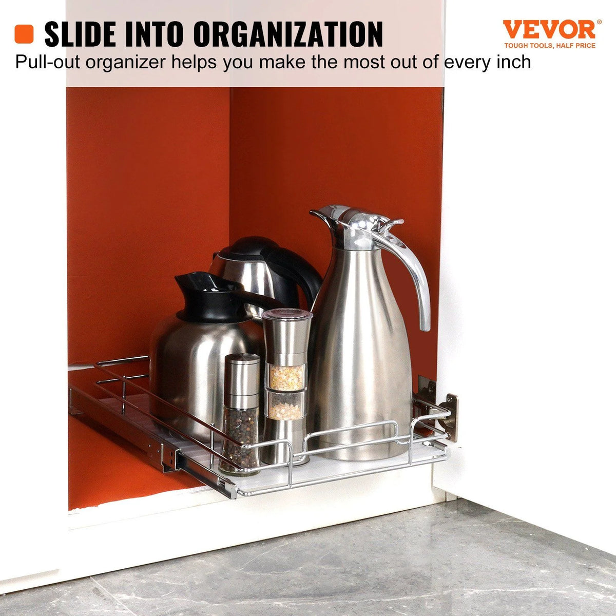 Steel Pull Out Cabinet Organizer 14x21 A9097