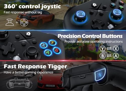 2 Pack Wireless Controller for Xbox with 2.4GHz Adapter Black+White K65327