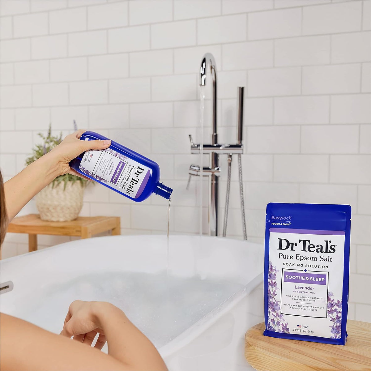 Lavender Epsom Salt Soaking Solution and Foaming Bath Combo Pack N738