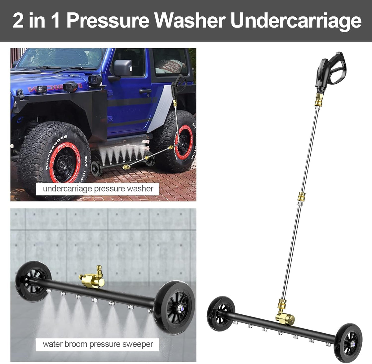 24 Inch Pressure Washer Water Broom with 3 Extension Wand B44175