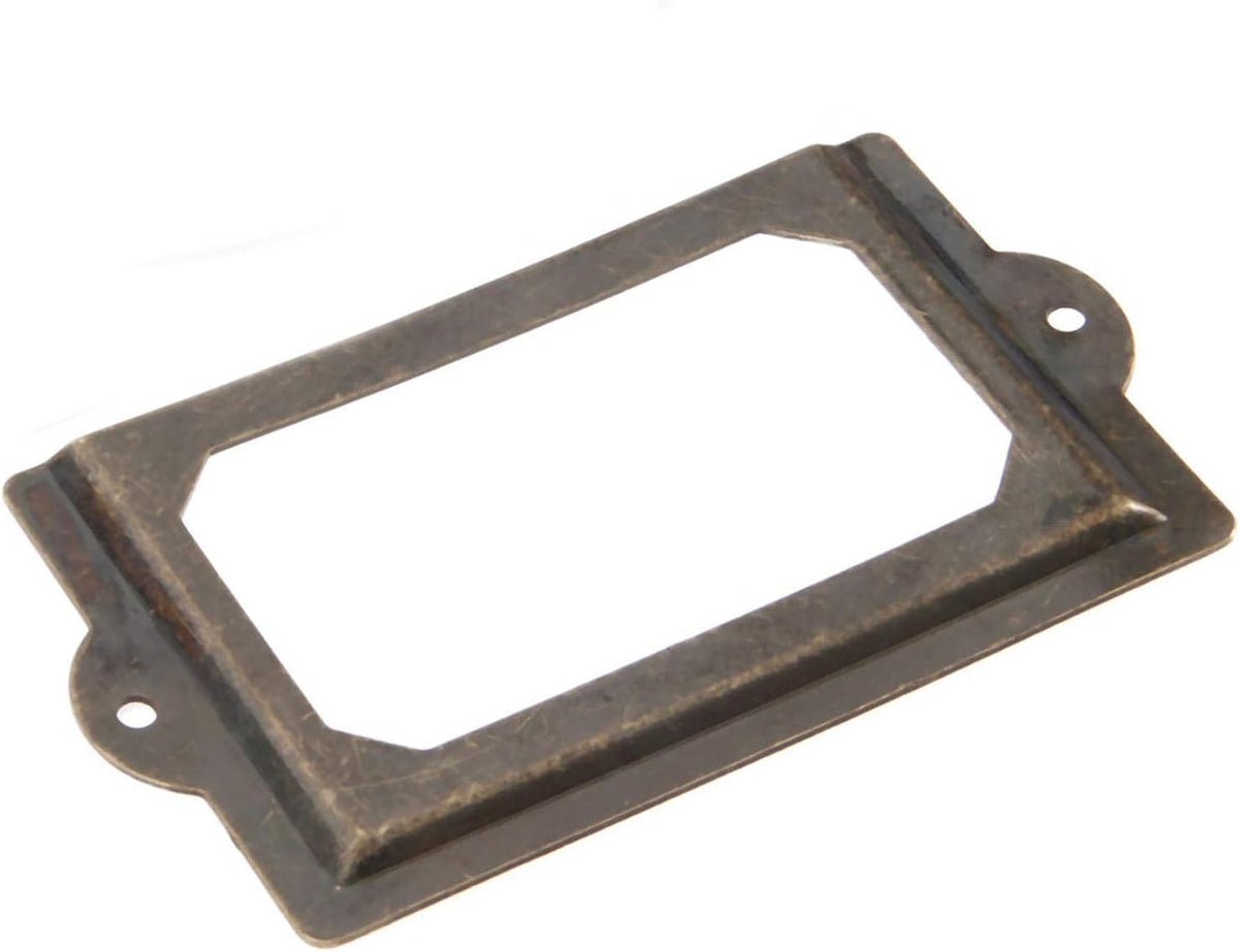 Bronze Drawer Pull Labels Holders (Length:3-1/2", Height:1-5/8") L199246
