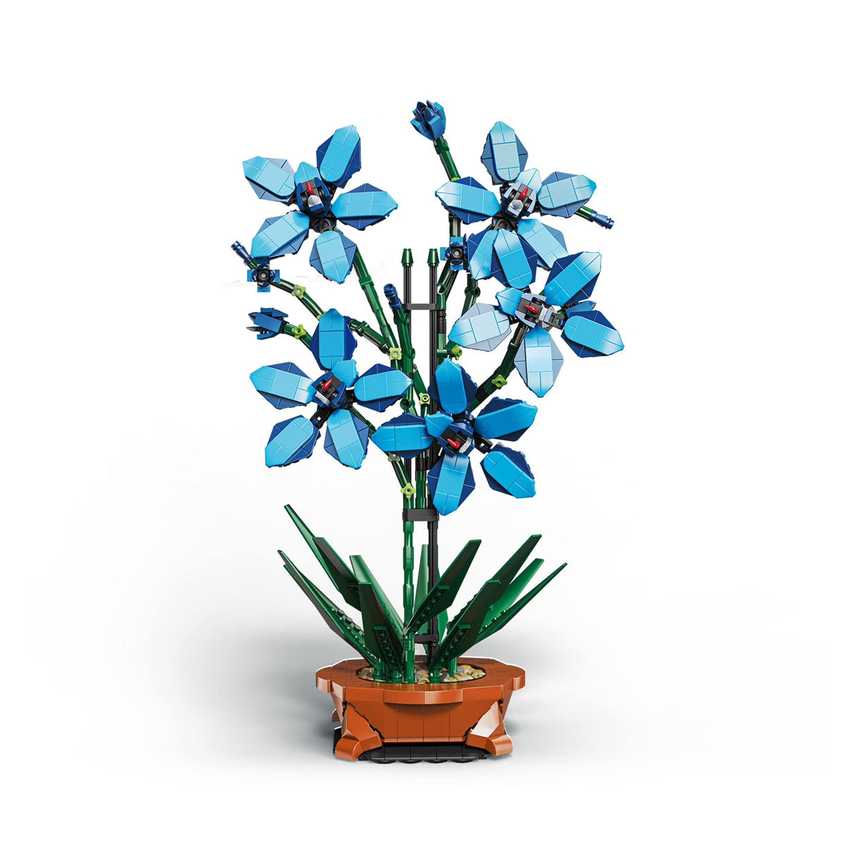 Blue Orchid Bouquet Building Blocks Toy A3490