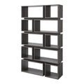 Distressed Gray Wood Geometric Bookcase Z616