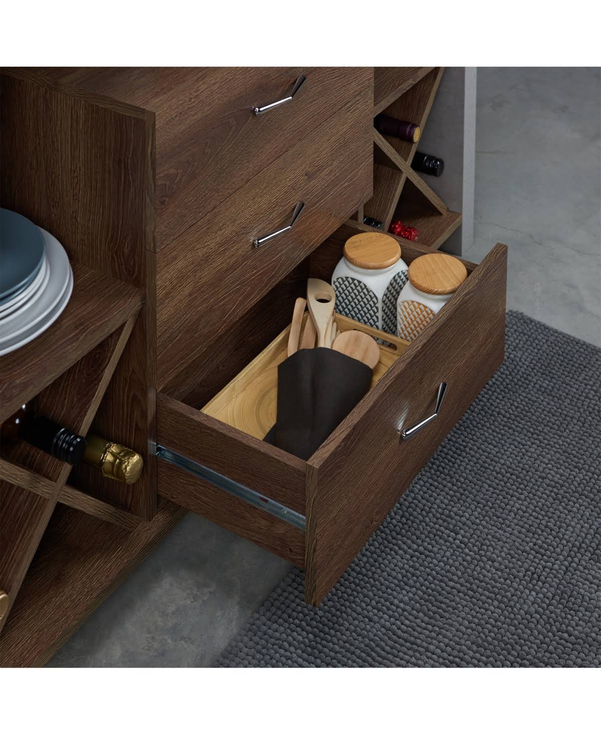 Industrial Buffet Table Brown T836210