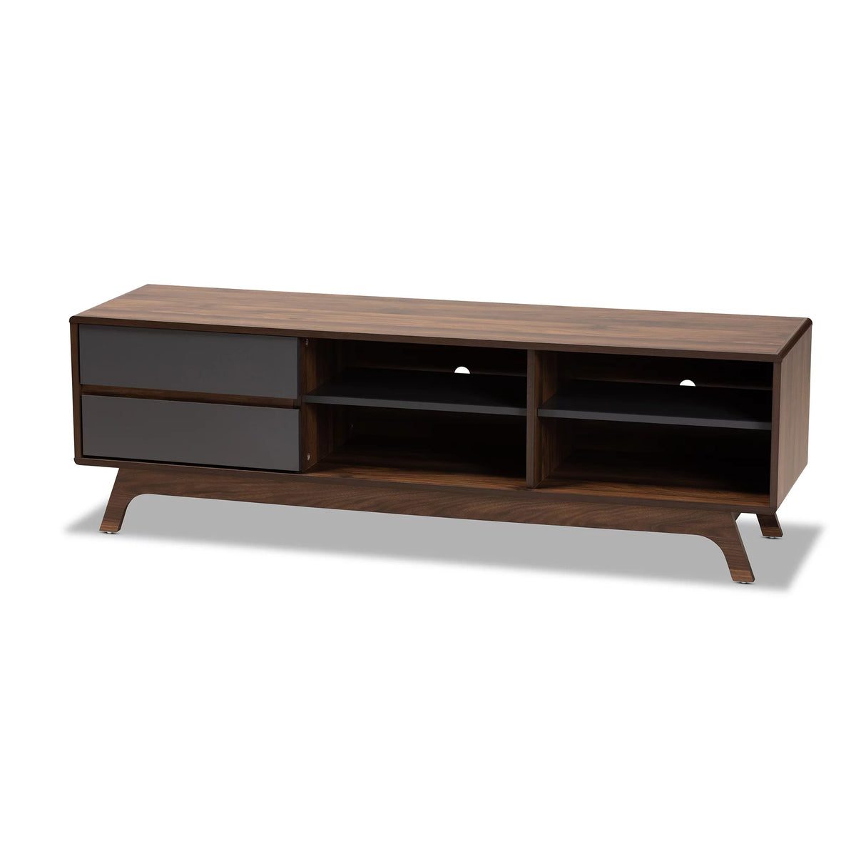 Grey Walnut 2-Drawer Wood TV Stand N83945