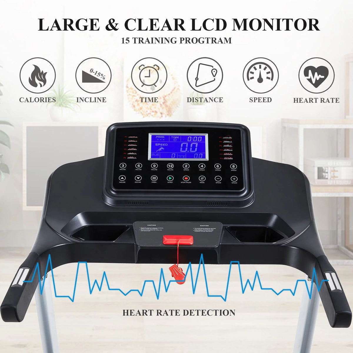 Folding Treadmill with 15% Electric Incline Z569012