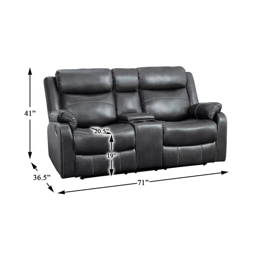 Dark Gray Microfiber 2-Piece Reclining Sofa Set M188575