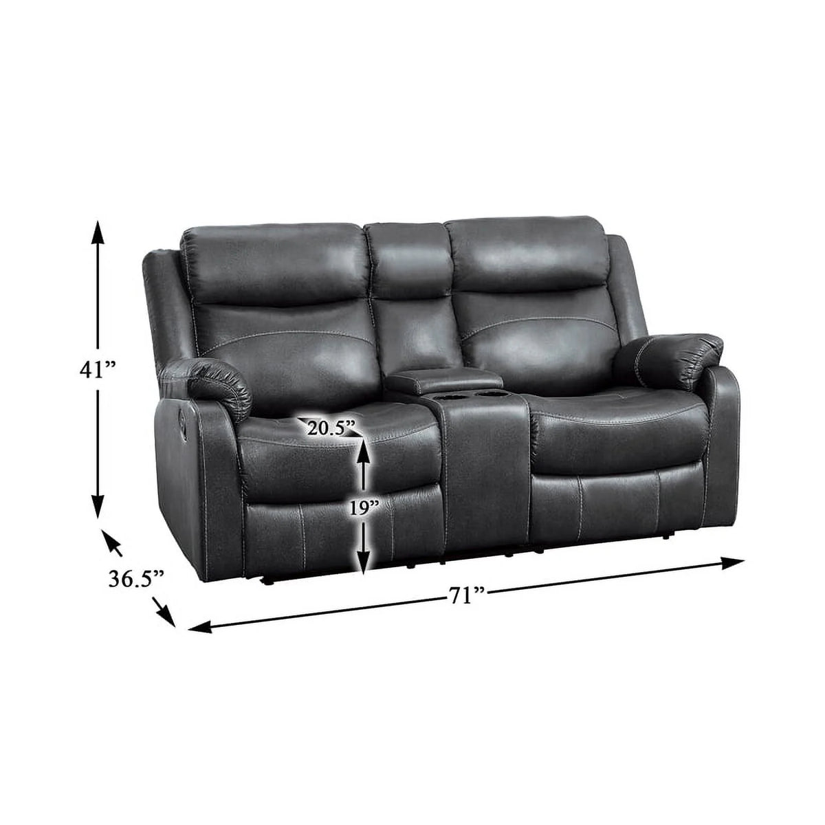 Dark Gray Microfiber 2-Piece Reclining Sofa Set M188575