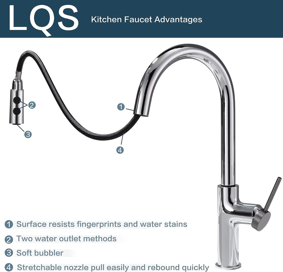 Chrome Pull Down Sprayer Kitchen Faucet M9035