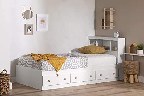 Twin Pure White Bookcase Headboard X242345