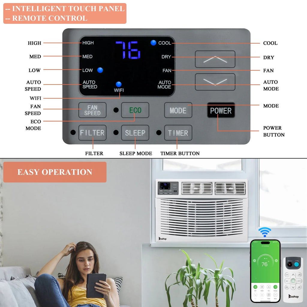 Window Air Conditioner 115V 12000 BTU White H8396