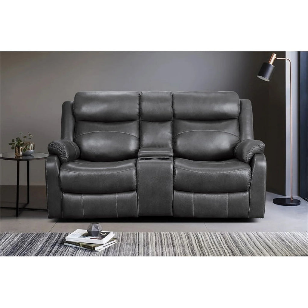 Dark Gray Microfiber 2-Piece Reclining Sofa Set M188575