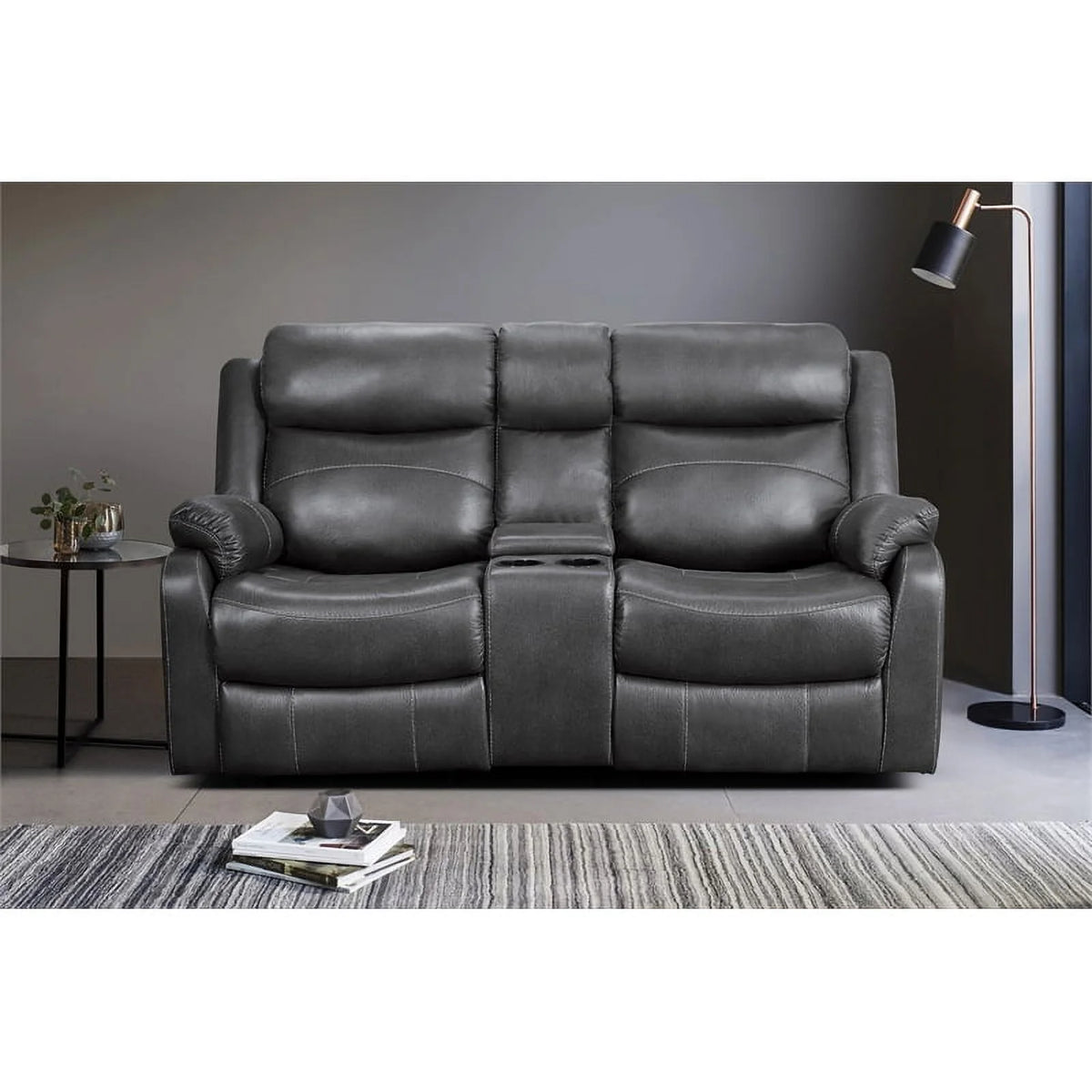 Dark Gray Microfiber 2-Piece Reclining Sofa Set M188575