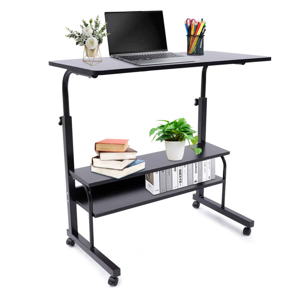Height Adjustable Mobile Computer Desk with Wheels K97487