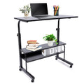 Height Adjustable Mobile Computer Desk with Wheels K97487