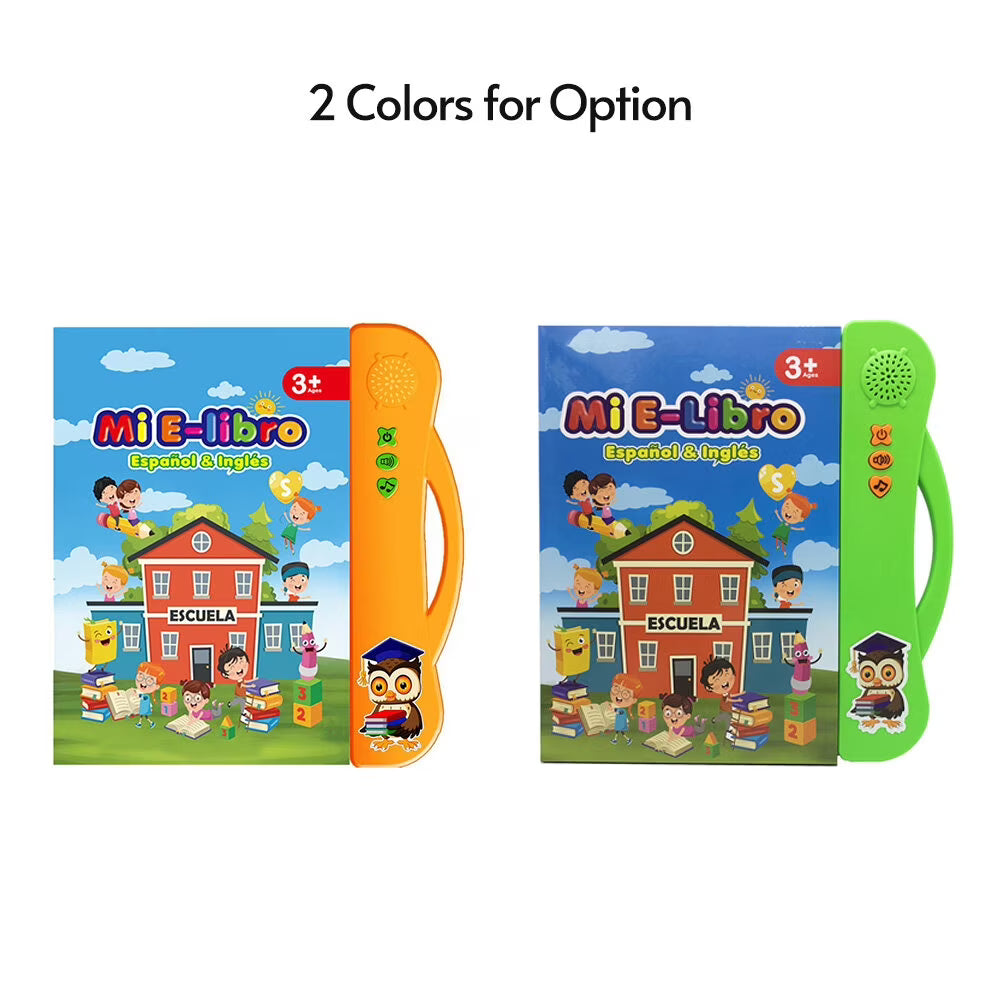 2-in-1 Spanish English Sound Board Book Interactive Talking Book Early Educational Reading Toy H51825