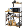 Rustic Brown Baker's Rack with 10 Hooks U516