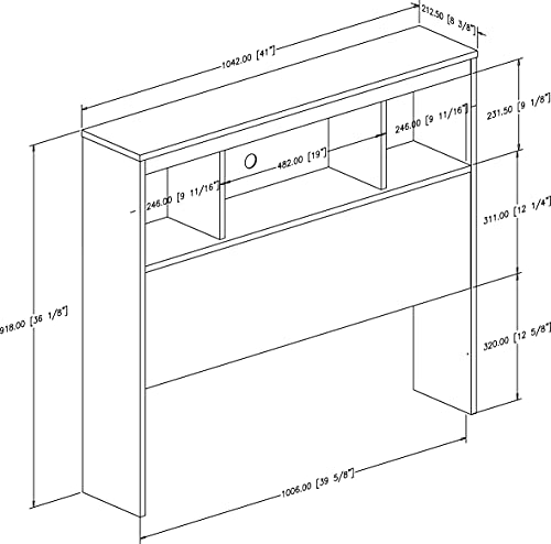 Twin Pure White Bookcase Headboard X242345