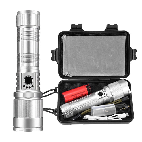 100000 Lumen Rechargeable LED Flashlight with 7 Modes and COB Sidelight L19273