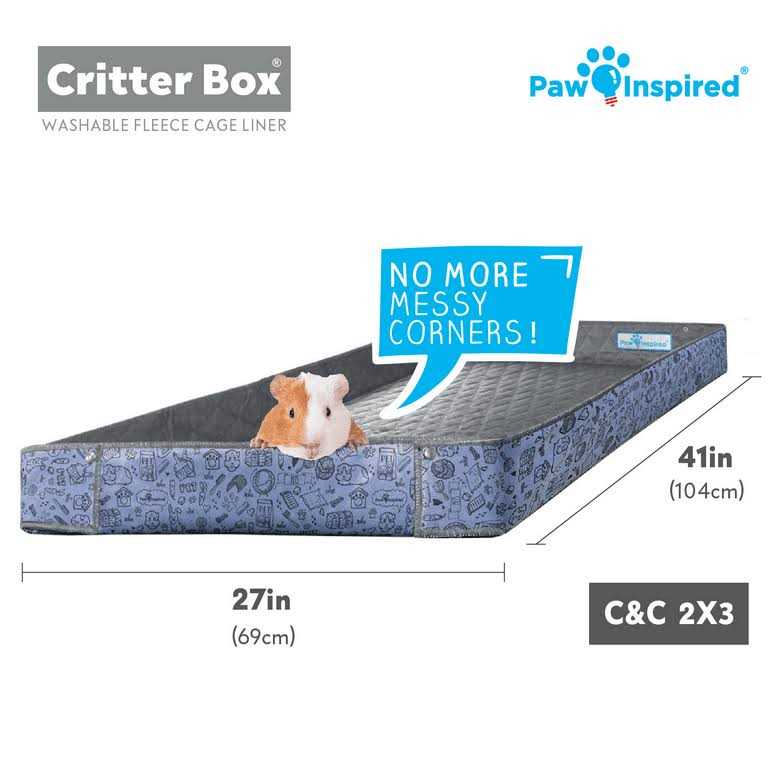 Washable Fleece Guinea Pig Cage Liner & Bedding with Raised Sides Z44057