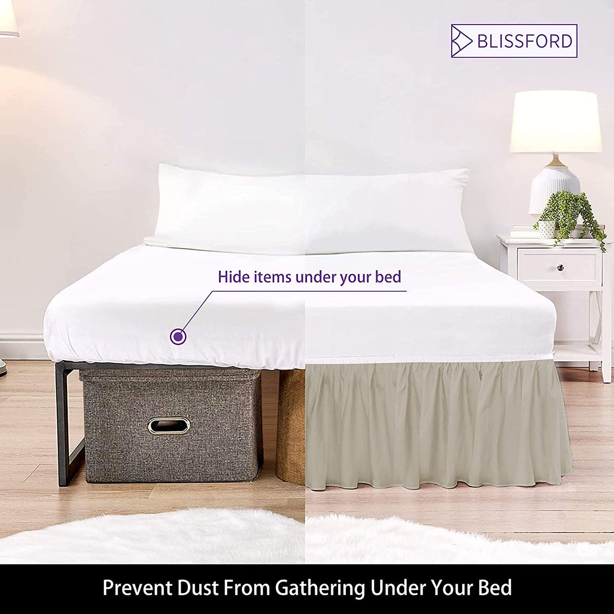 Twin Stone 18 inch Drop Poly/Cotton Bed Skirt P64087