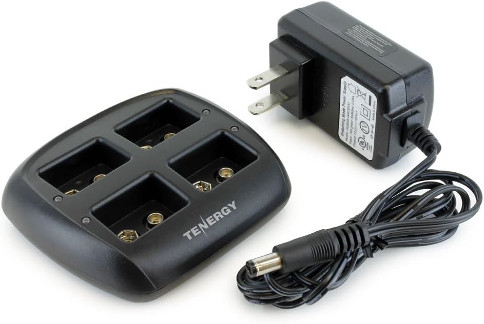 4-Bay 9V Li-ion Battery Charger with 8pcs 9V 600mAh Rechargeable Battery H4342