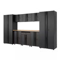 9 Piece Welded Steel Garage Storage System in Black M850