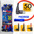 12V Micro2 50 Piece Car Fuse Tap and Holders W39586