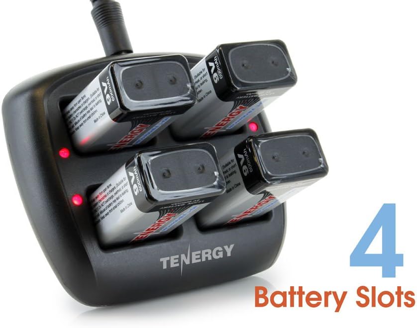 4-Bay 9V Li-ion Battery Charger with 8pcs 9V 600mAh Rechargeable Battery H4342
