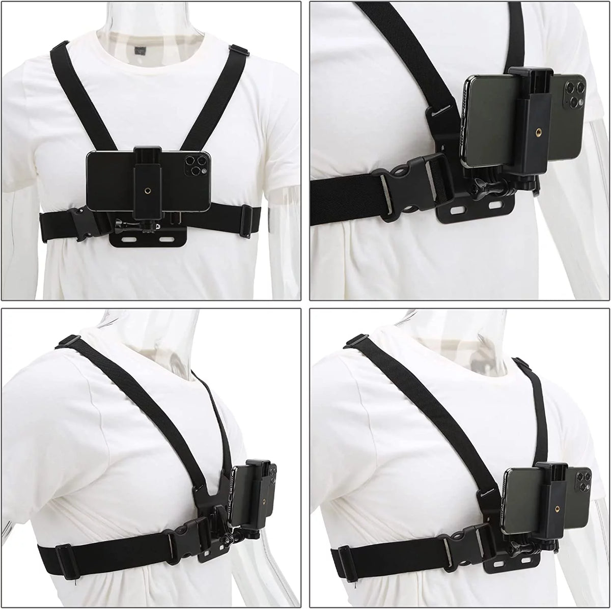 Adjustable Cellphone Selfie Chest Mount Strap Q66699