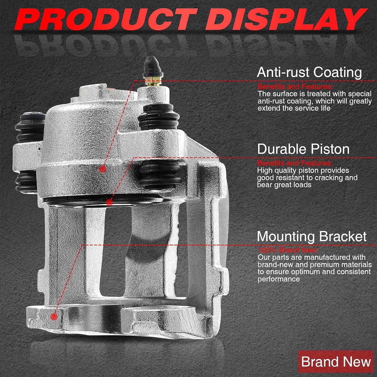 Front Driver Side Brake Caliper Assembly Pack of 2 F4041