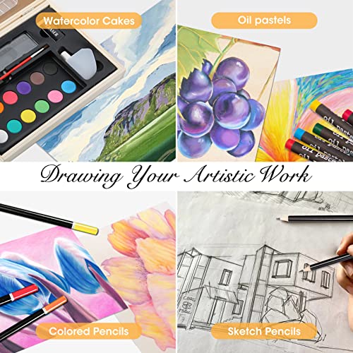 Wooden Art Set Crafts Kit with Drawing Easel V415