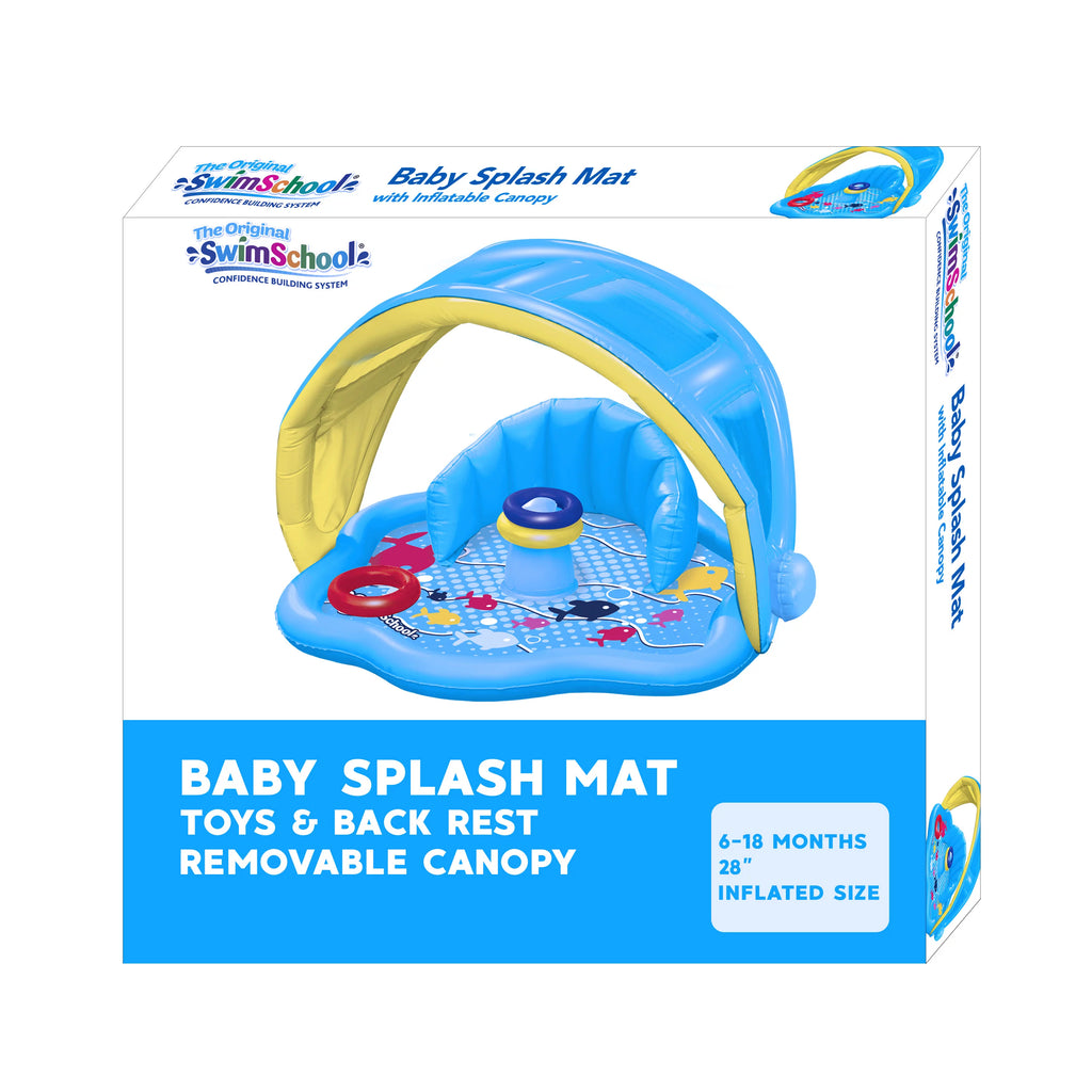 Baby Splash Mat with Inflatable Canopy, 3 Stackable Play Rings Y73663