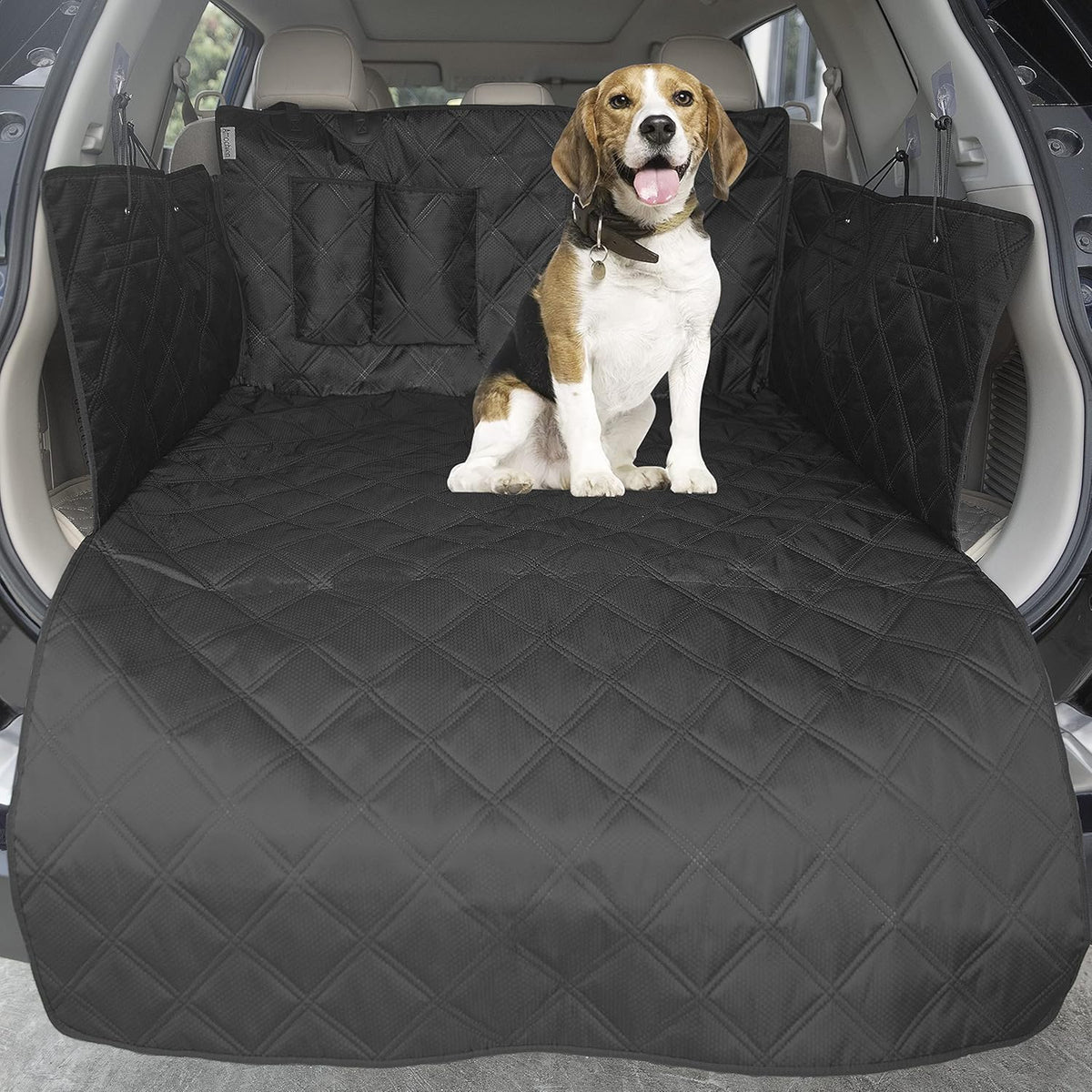 Black Waterproof SUV Cargo Liner with Side Walls Protector and Bumper Flap M611