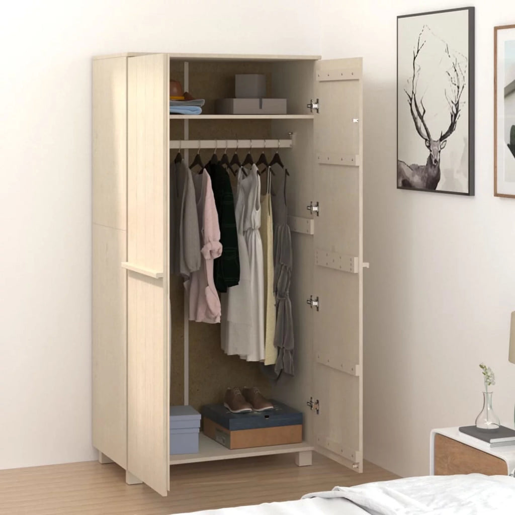 Honey Brown Solid Wood Pine Wardrobe K151127