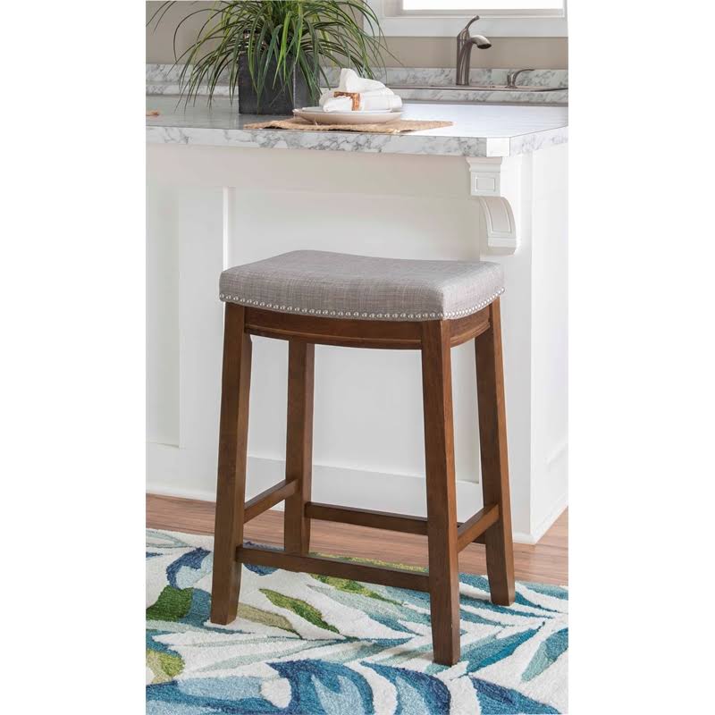 Rustic Brown Wood Counter Stool Q119928