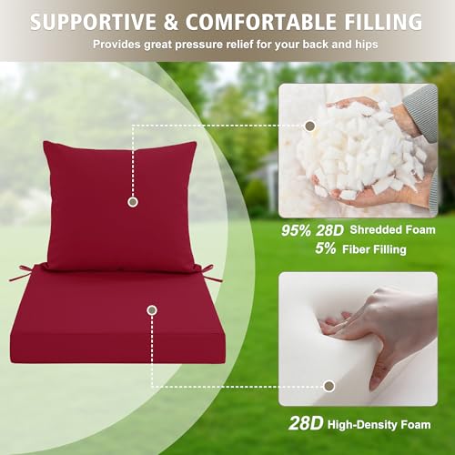 24x24 Inch Waterproof Outdoor Cushions Set of 2 Dark Grey O709012