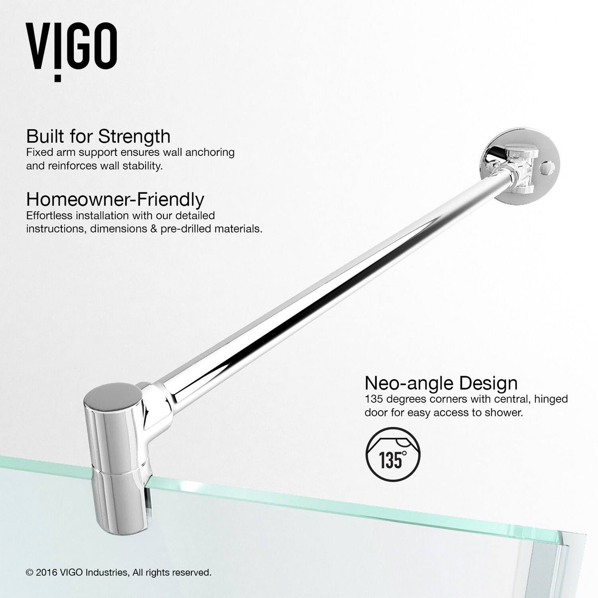 Frameless Neo-Angle Shower Enclosure with Low-Profile Base C7337