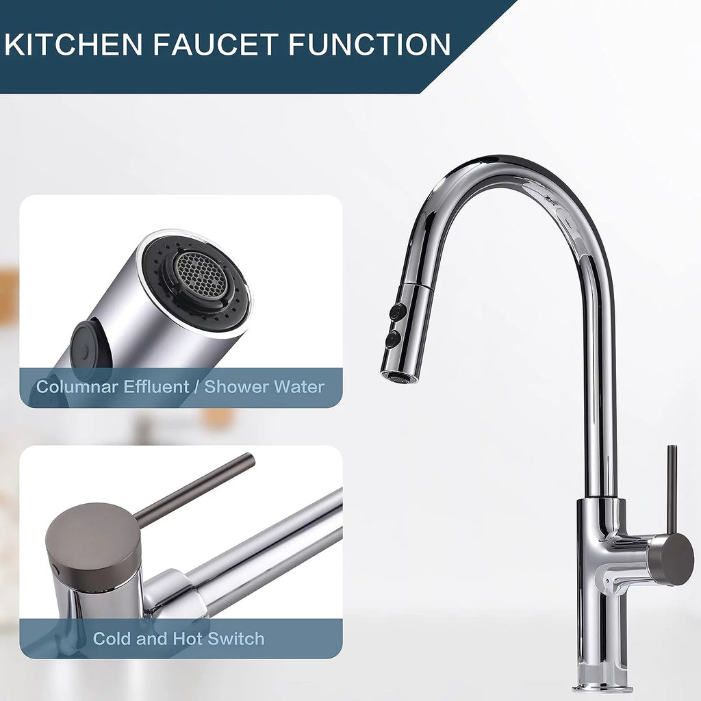 Chrome Pull Down Sprayer Kitchen Faucet M9035