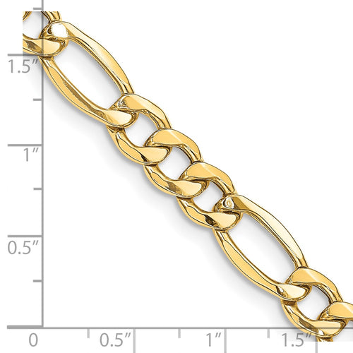 14K Yellow Gold Figaro Chain Necklace, 20 Inch C417