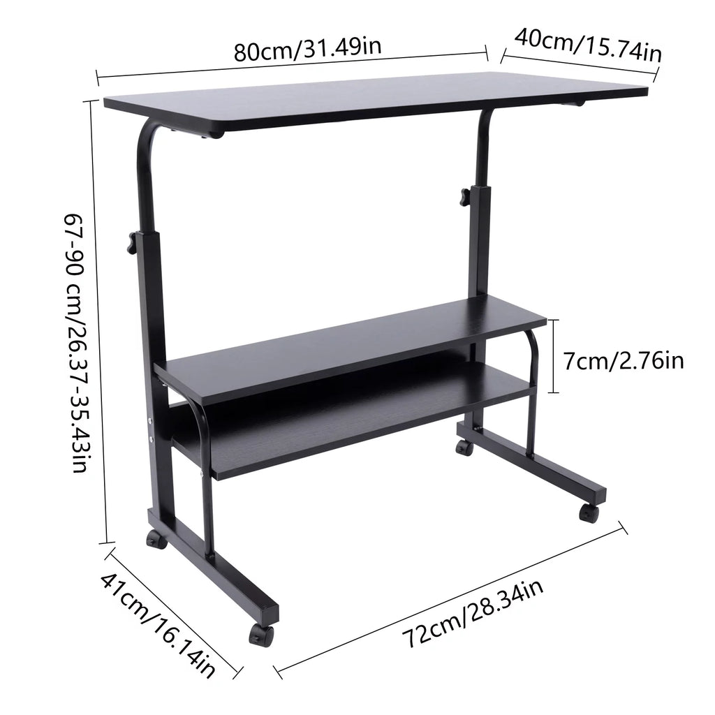 Height Adjustable Mobile Computer Desk with Wheels K97487