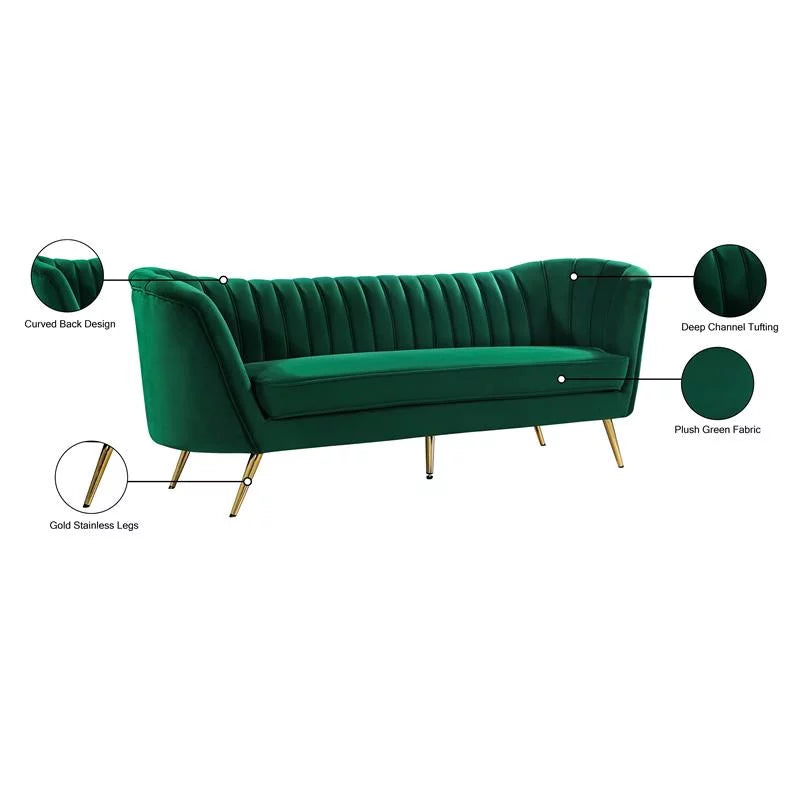 Green Velvet Sofa C12364