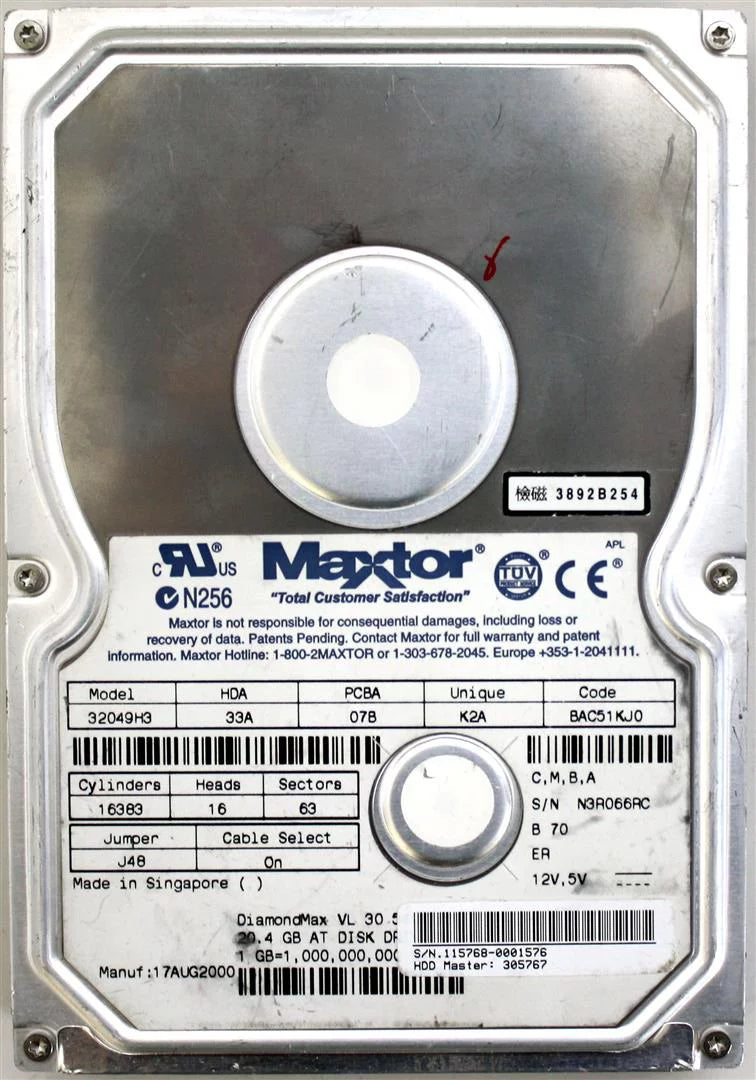 20GB Hard Drive W7597