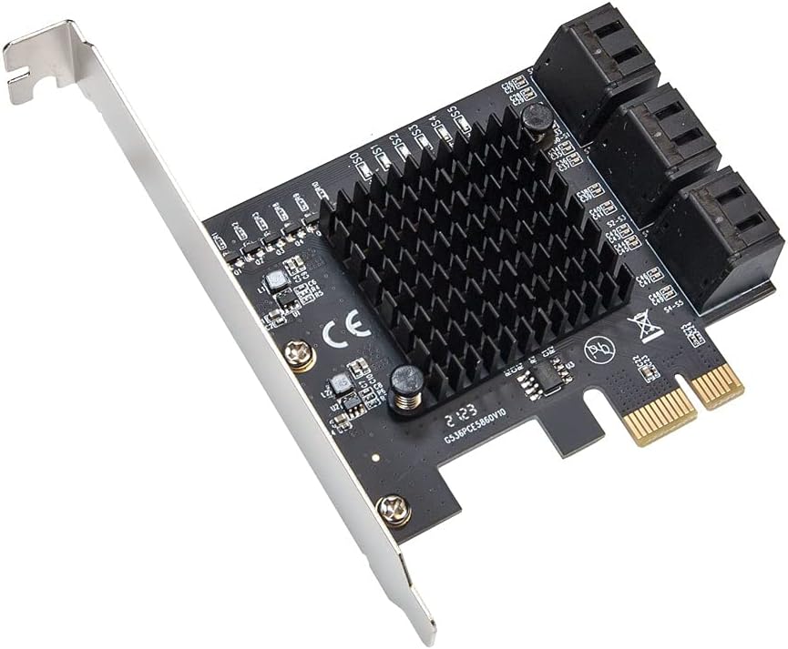 10 Port SATA III to PCIe 3.0 x1 Non-RAID Expansion Card Low Profile Bracket A356731