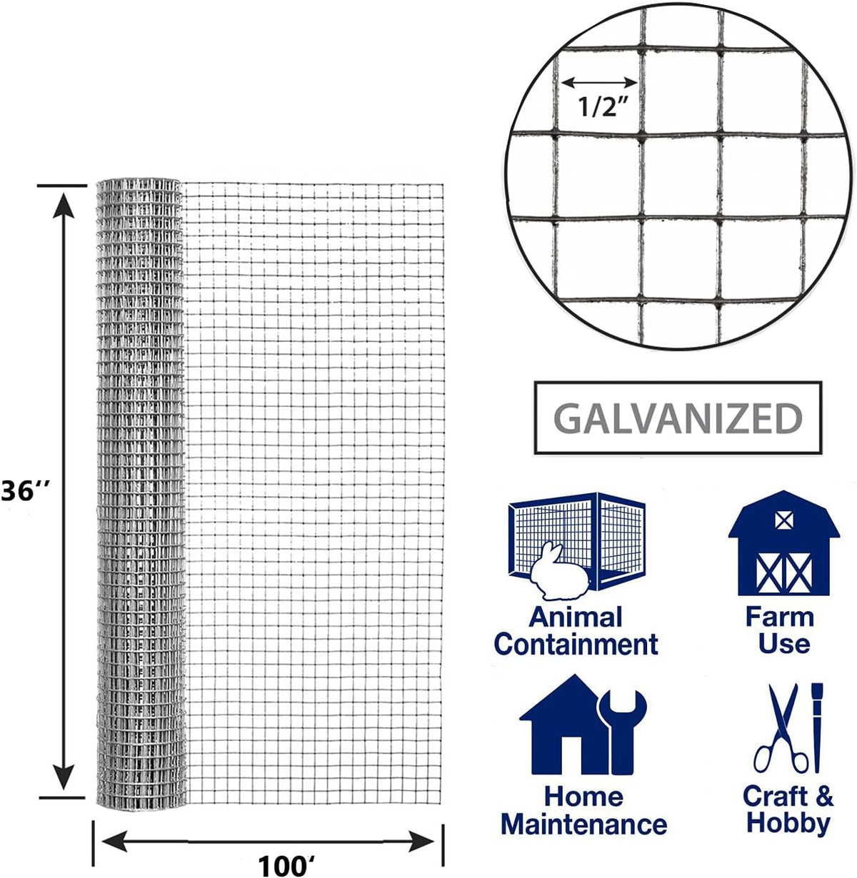 Galvanized 1/2inch Hardware Cloth Wire Mesh Fence O45000
