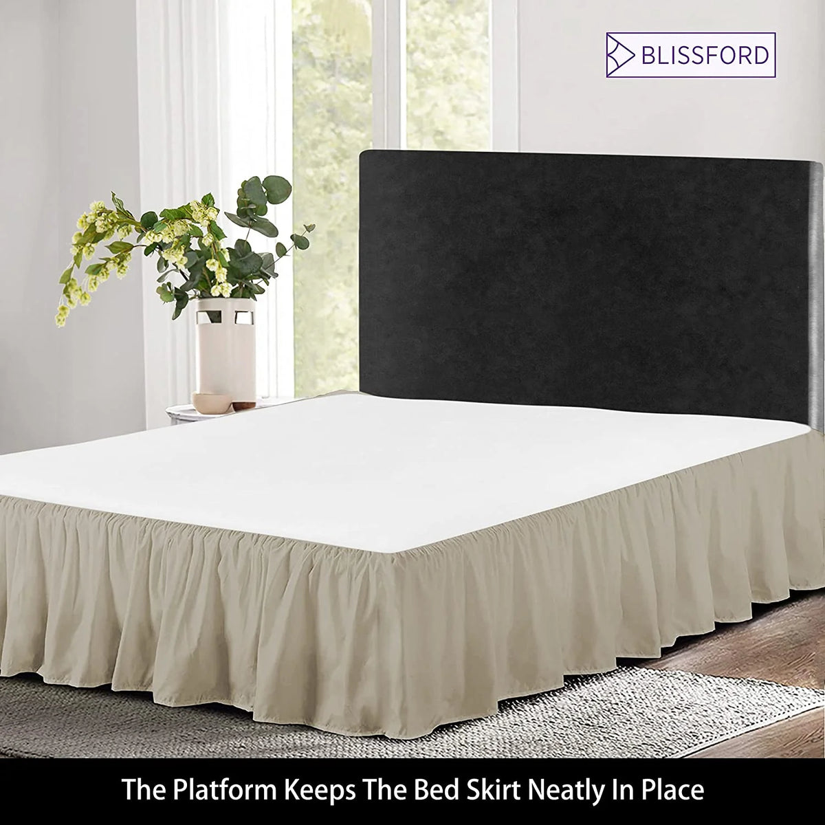 Twin Stone 18 inch Drop Poly/Cotton Bed Skirt P64087